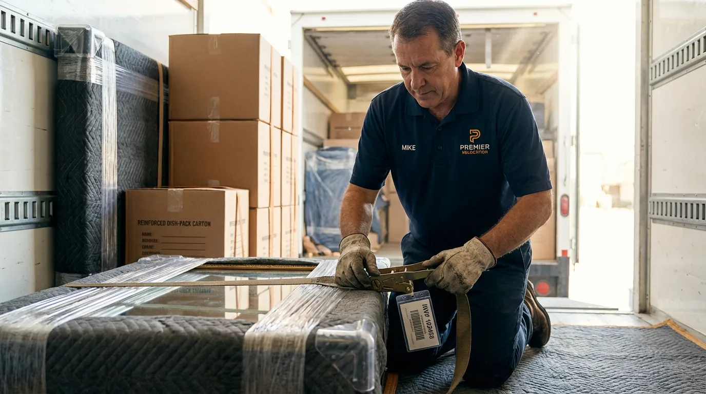 Secure antique mirror padding for interstate transport